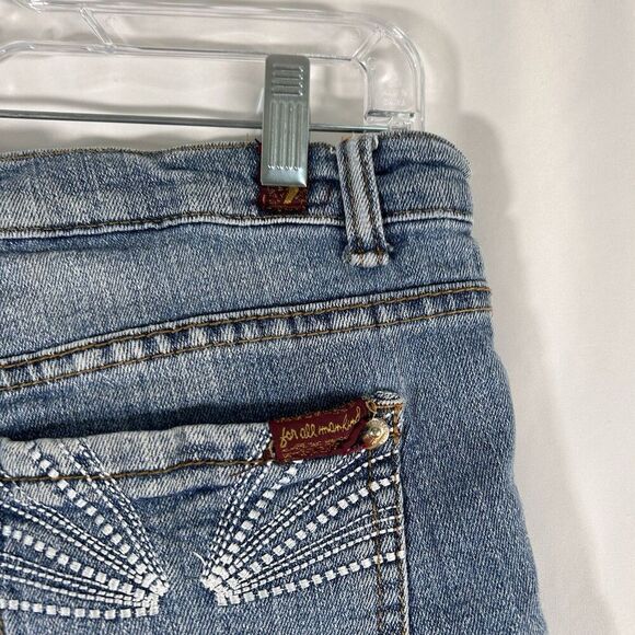 Seven for all Mankind Cut Off Shorts Women's 28 Medium Wash Denim Low Rise - Picture 6 of 8